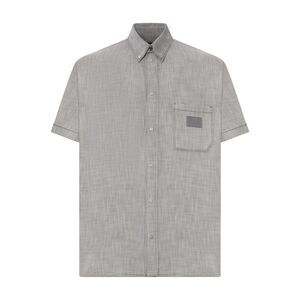 Fendi Men Grey Chambray Button-Down Shirt